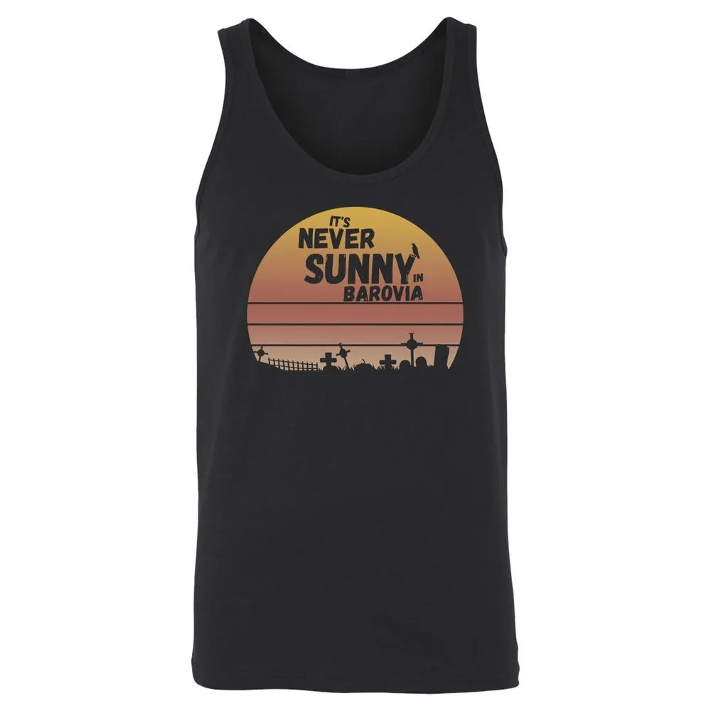 Vintage It's Never Sunny In Barovia Unisex Jersey Tank - Black - 1