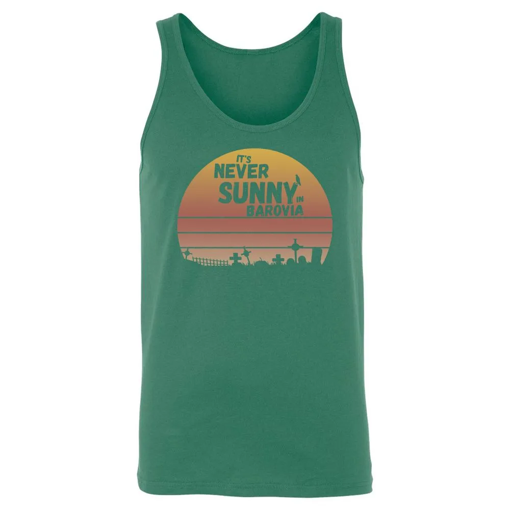 Vintage It's Never Sunny In Barovia Unisex Jersey Tank - Kelly - 9