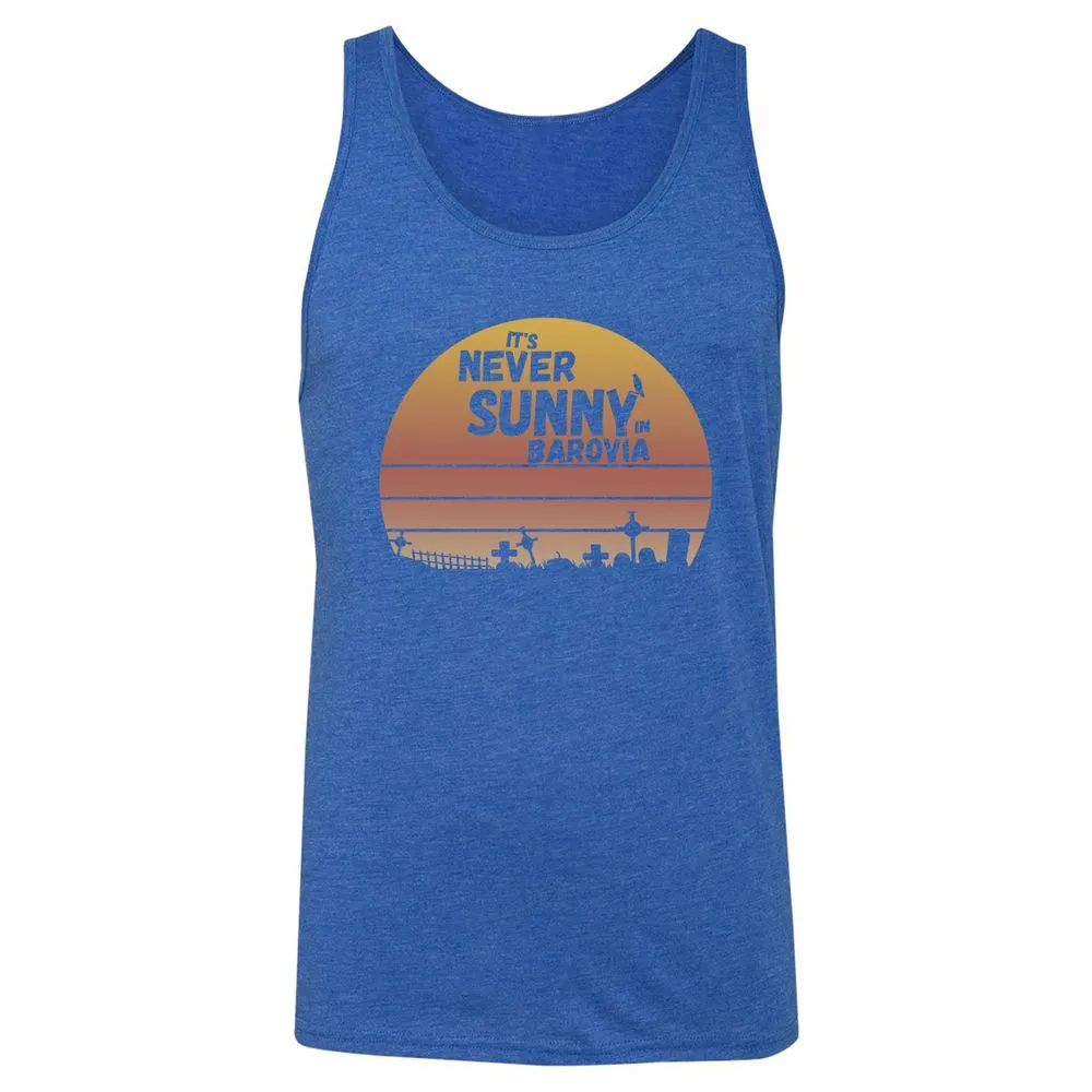 Vintage It's Never Sunny In Barovia Unisex Jersey Tank - True Royal Triblend - 12