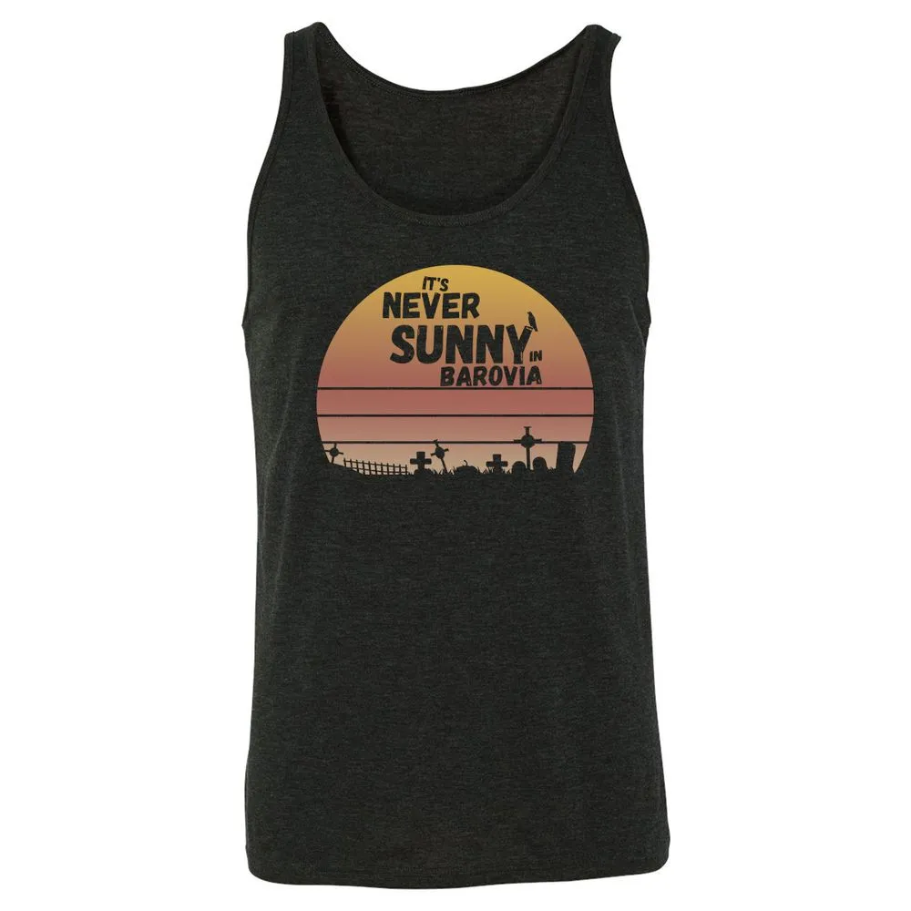 Vintage It's Never Sunny In Barovia Unisex Jersey Tank - Charcoal Black Triblend - 5