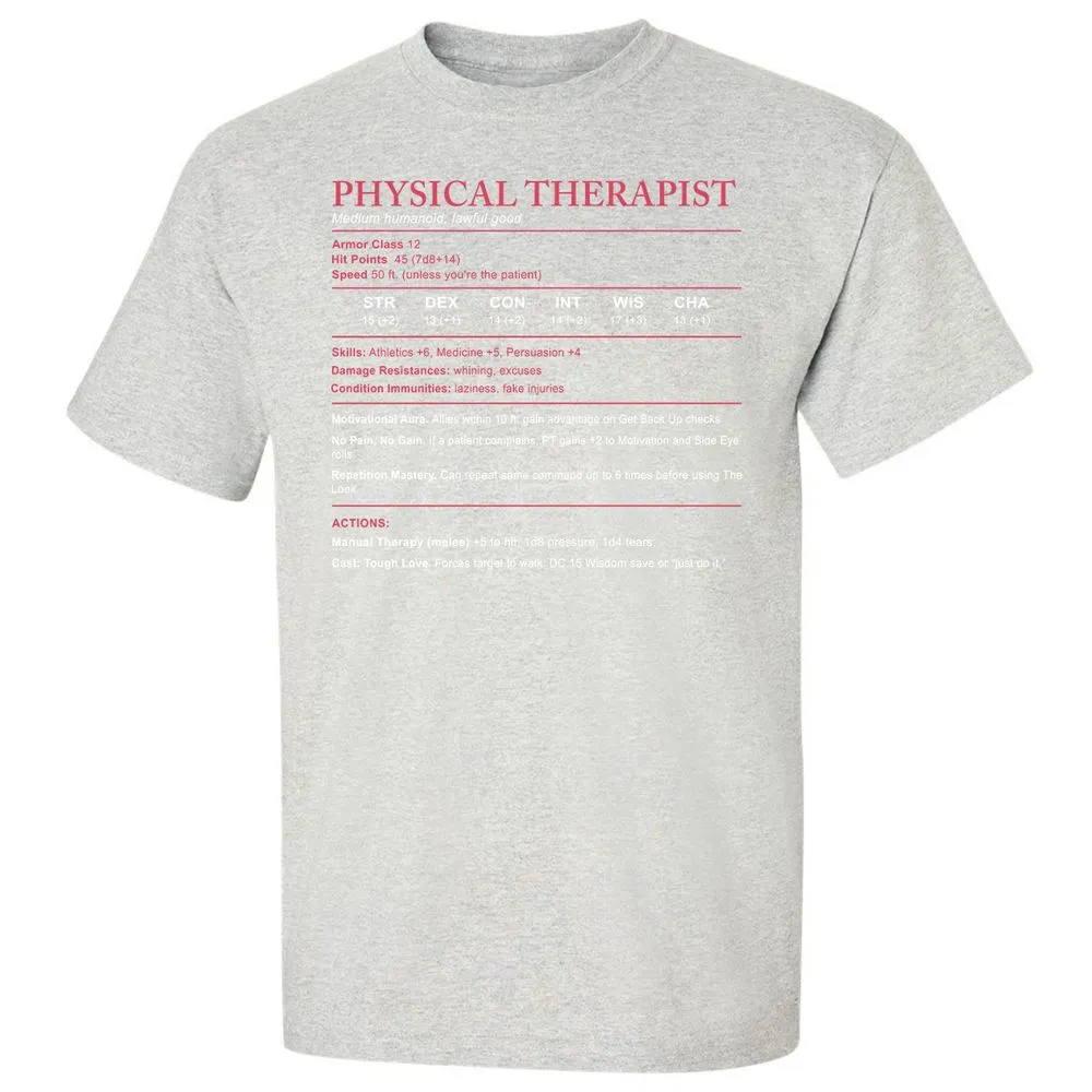 Physical Therapist Stats Classic Unisex T-Shirt - Ash - 2