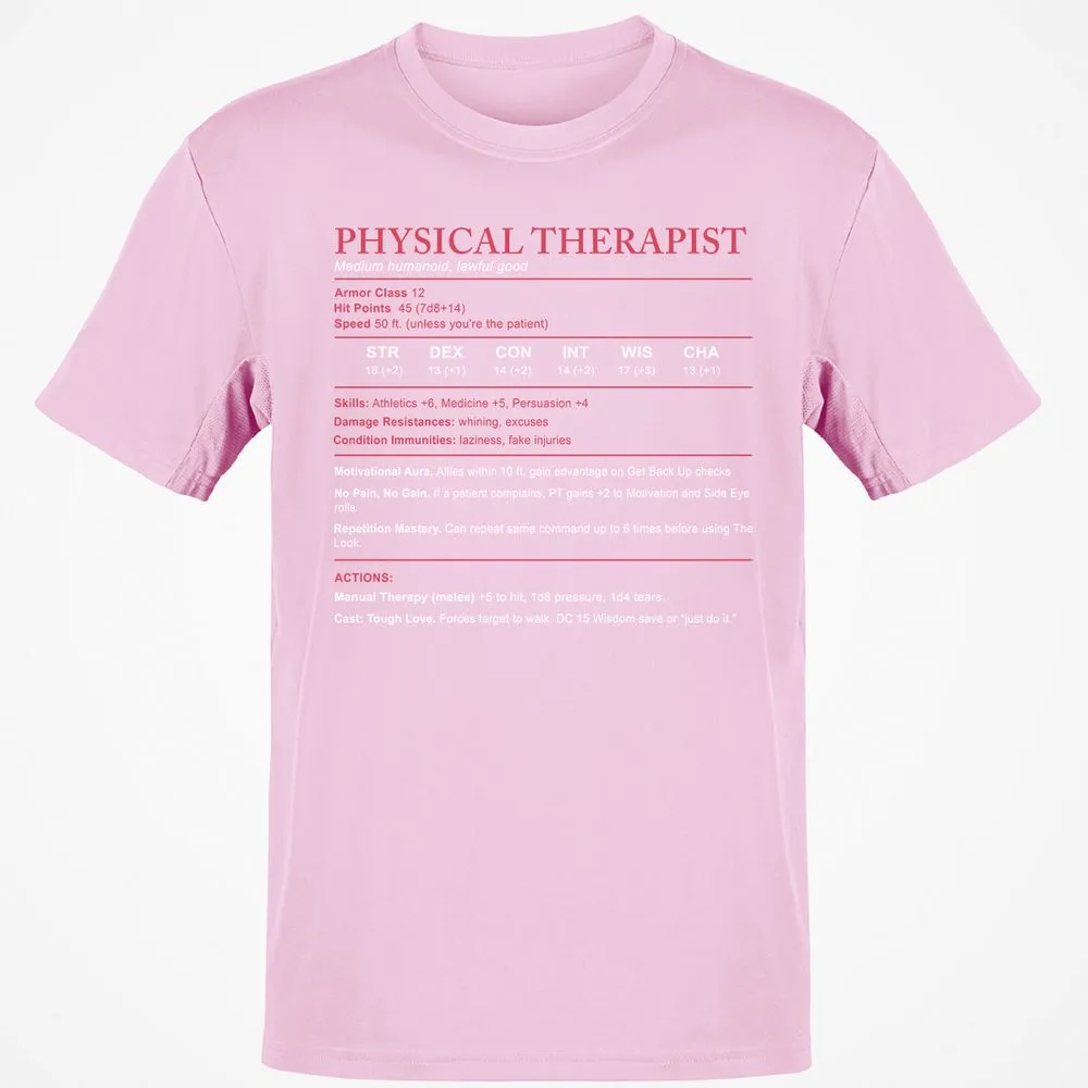 Physical Therapist Stats Classic Unisex T-Shirt - Light Pink - 5