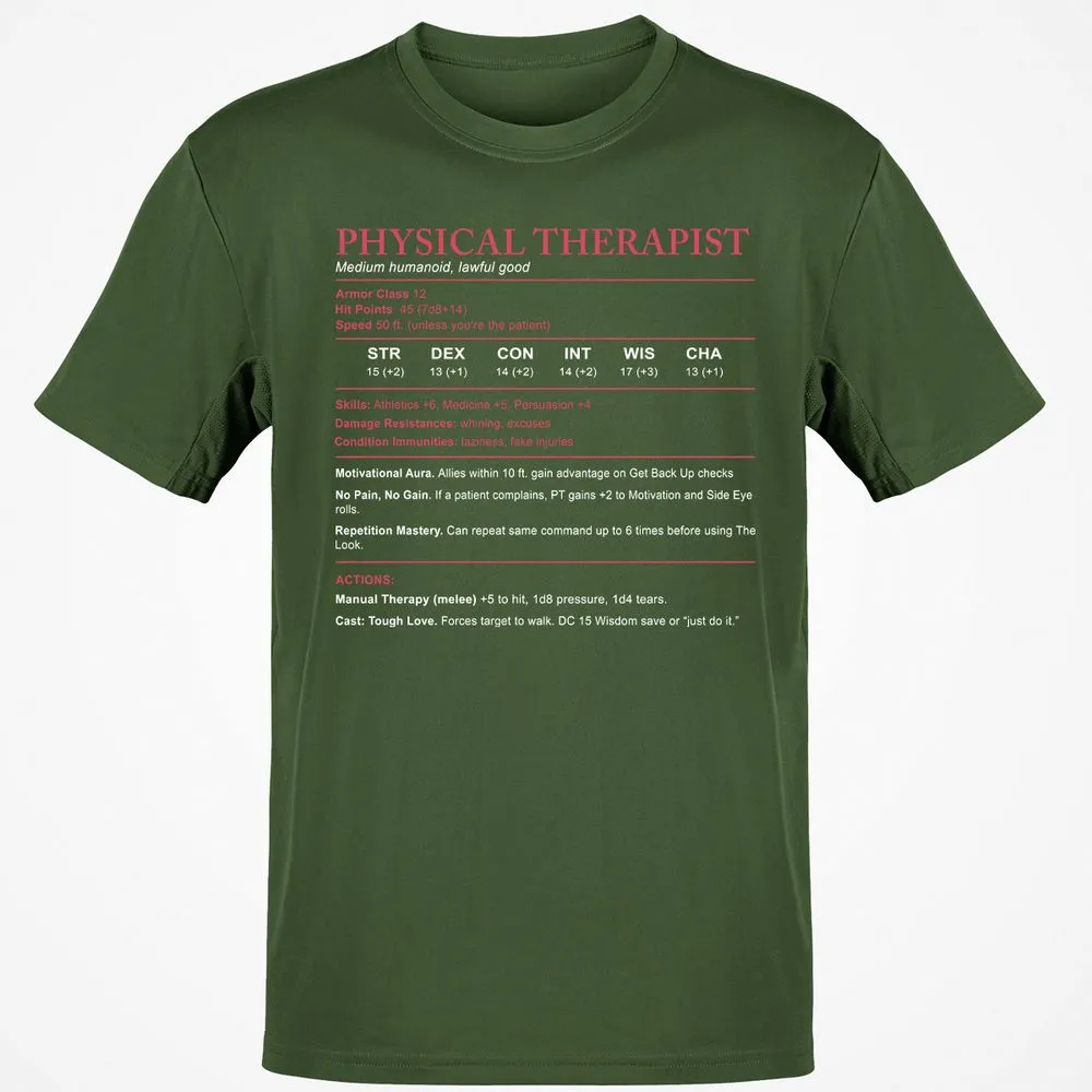 Physical Therapist Stats Classic Unisex T-Shirt - Military Green - 6