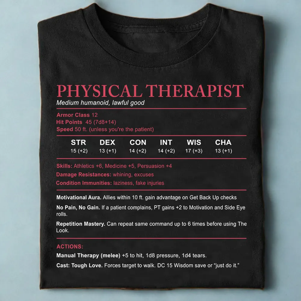Physical Therapist Stats Classic Unisex T-Shirt - 1