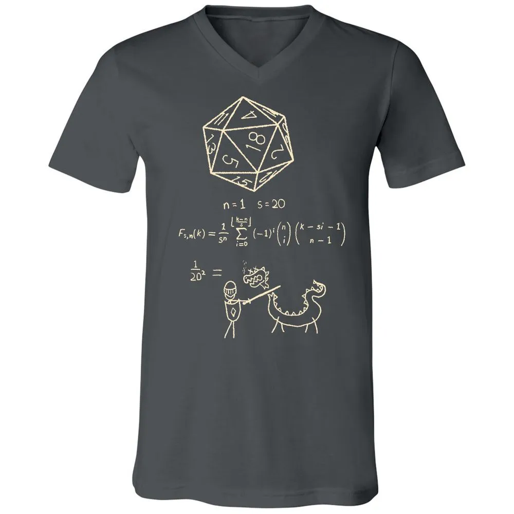 Science Of20 Sided Dice Unisex V-Neck T-Shirt - Asphalt - 12
