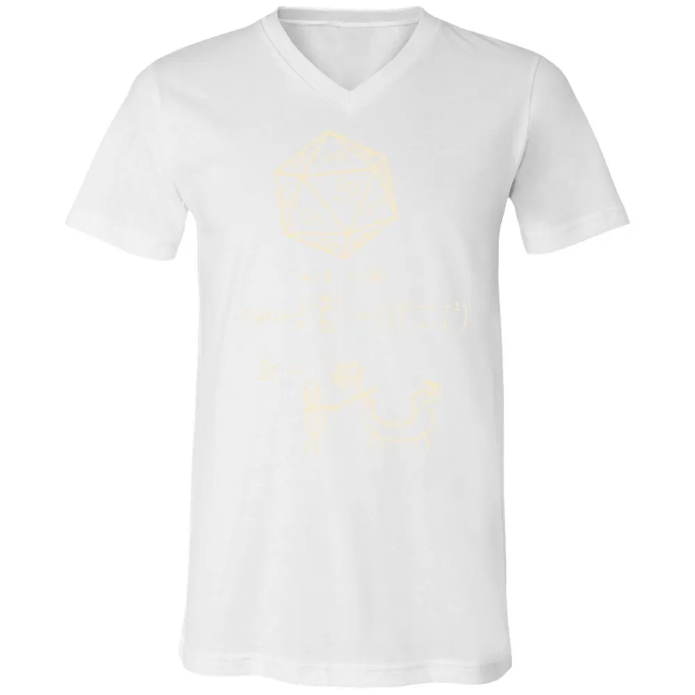 Science Of20 Sided Dice Unisex V-Neck T-Shirt - White - 5