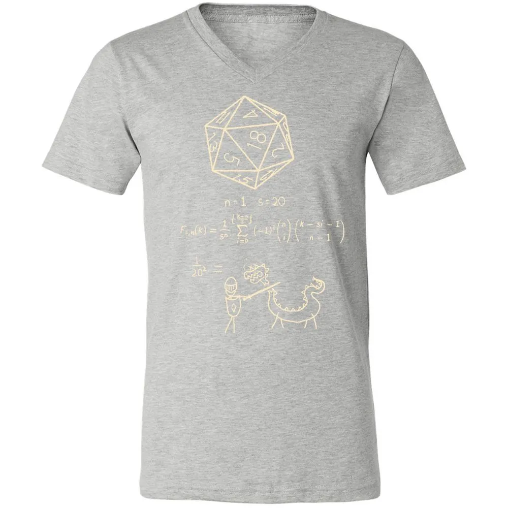 Science Of20 Sided Dice Unisex V-Neck T-Shirt - Athletic Heather - 7