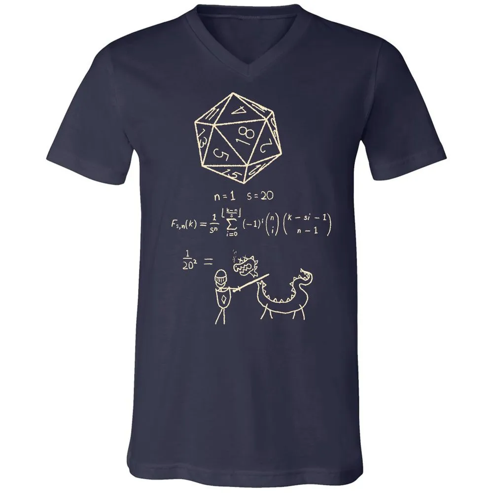 Science Of20 Sided Dice Unisex V-Neck T-Shirt - Navy - 2