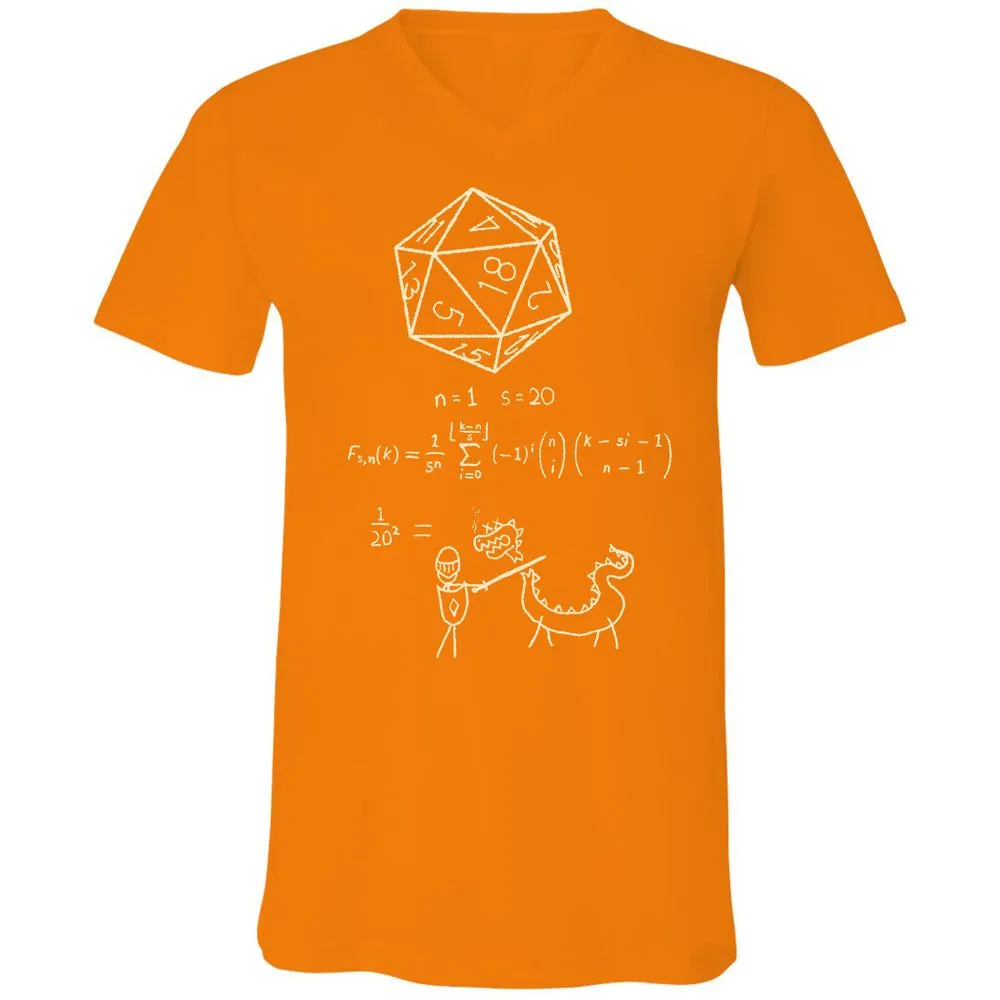Science Of20 Sided Dice Unisex V-Neck T-Shirt - Orange - 11