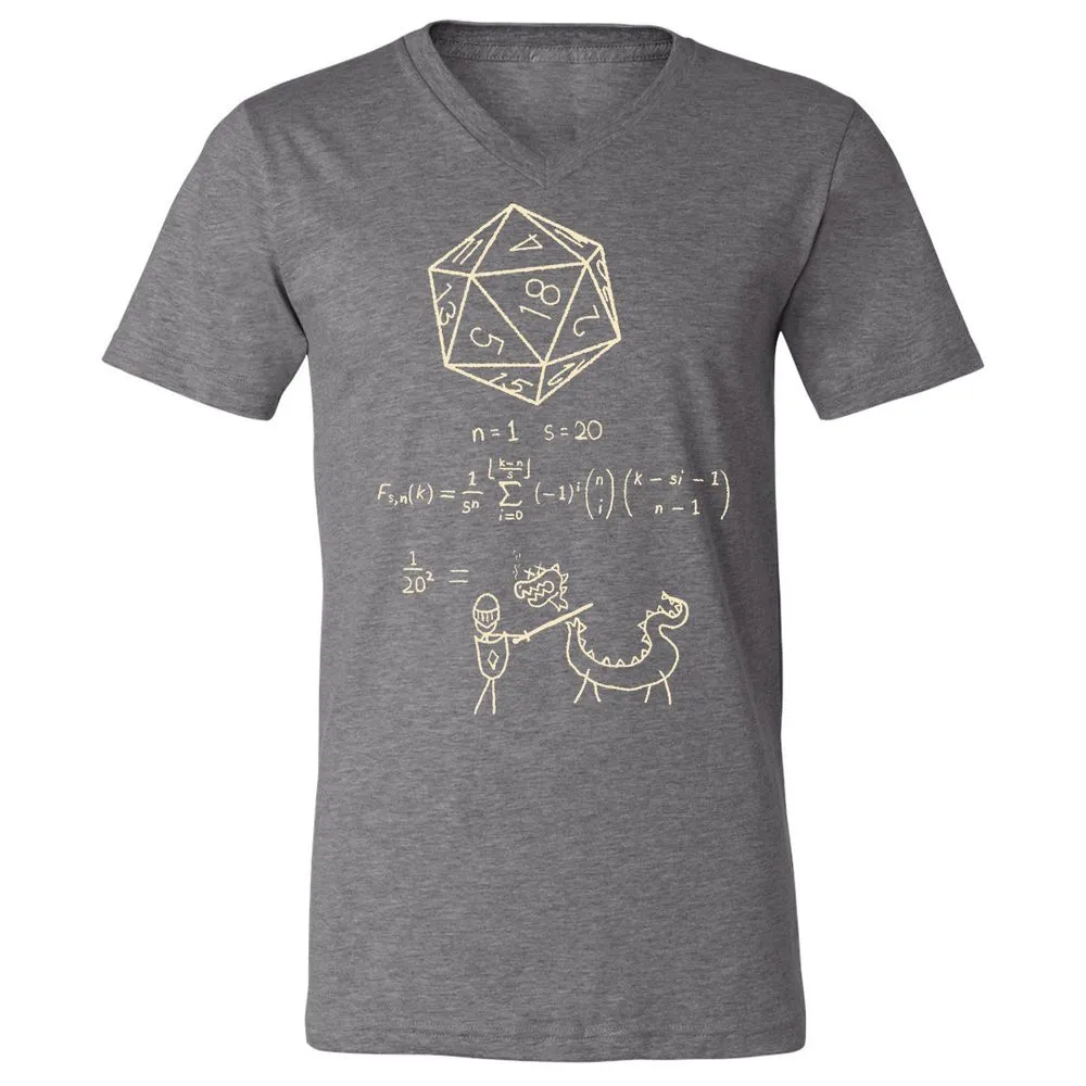 Science Of20 Sided Dice Unisex V-Neck T-Shirt - Deep Heather - 13