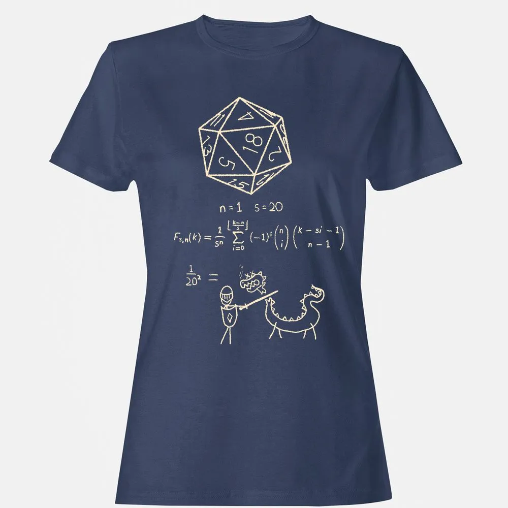 Science Of20 Sided Dice Women's T-Shirt - Navy - 10