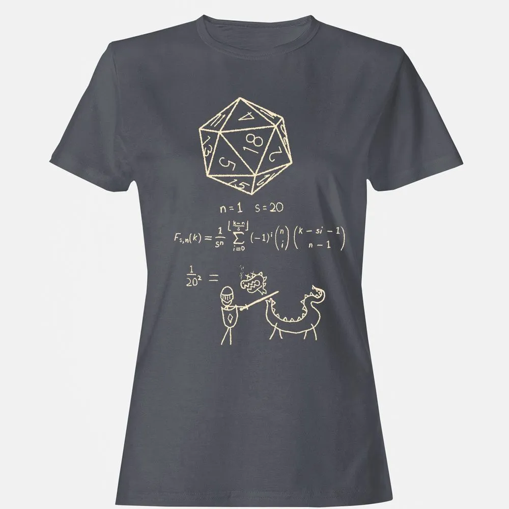 Science Of20 Sided Dice Women's T-Shirt - Dark Heather - 5