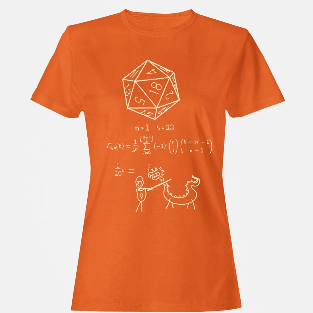 Science Of20 Sided Dice Women's T-Shirt - Orange - 11