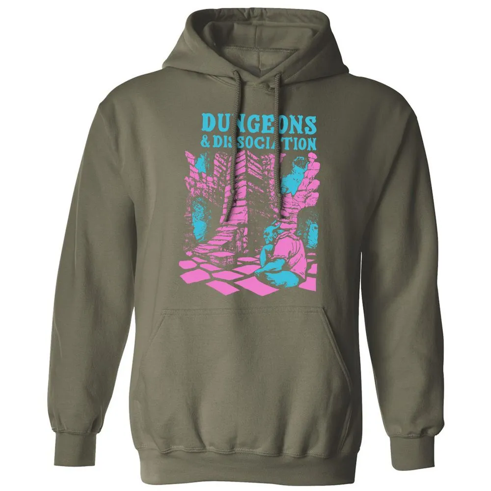 Dungeons And Dissociation Classic Unisex Hoodie - Military Green - 4