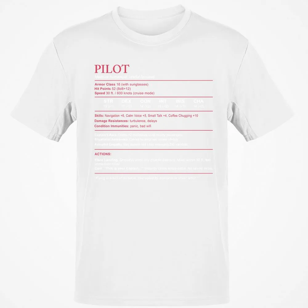 Pilot Stats Classic Unisex T-Shirt - White - 12