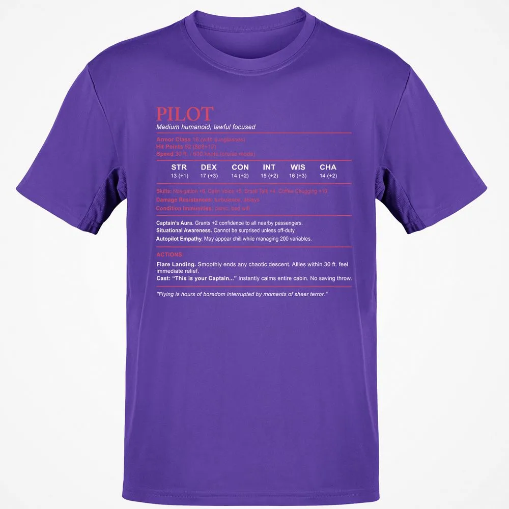 Pilot Stats Classic Unisex T-Shirt - Purple - 9
