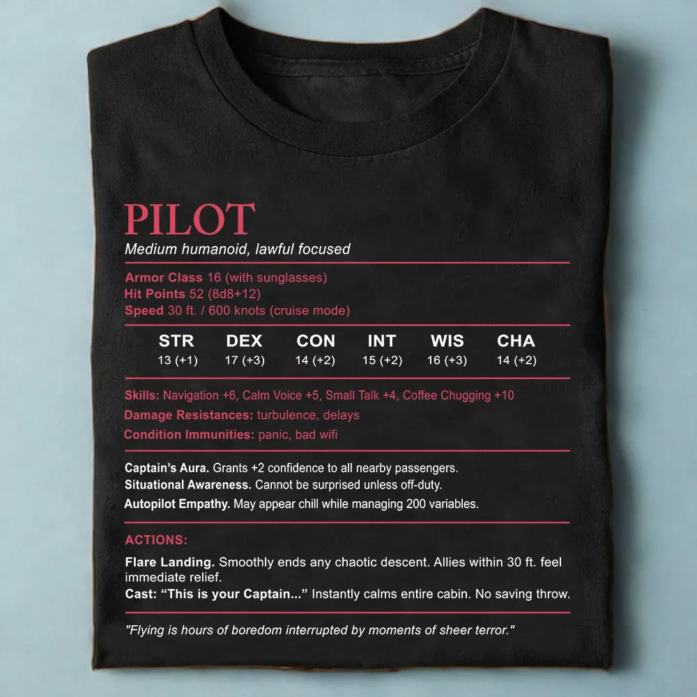 Pilot Stats Classic Unisex T-Shirt - 1