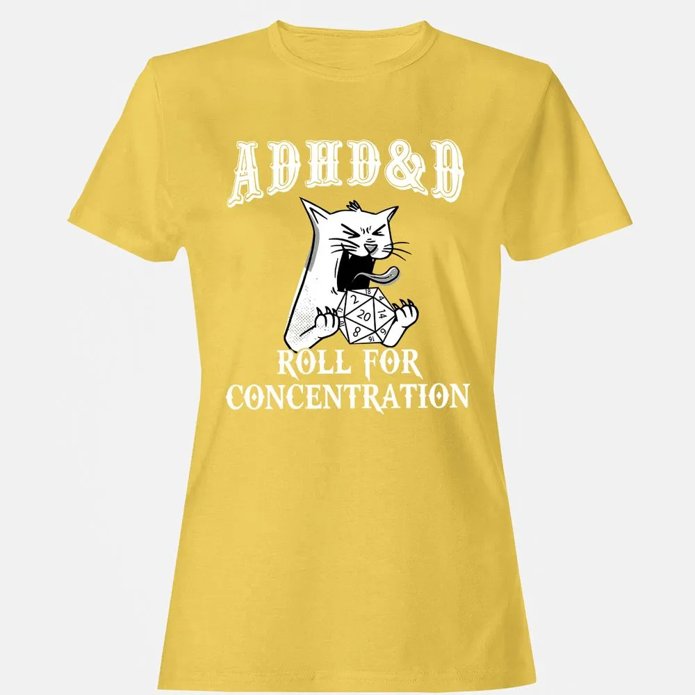 Cat ADHD&D Roll For Concentration Women's T-Shirt - Daisy - 4