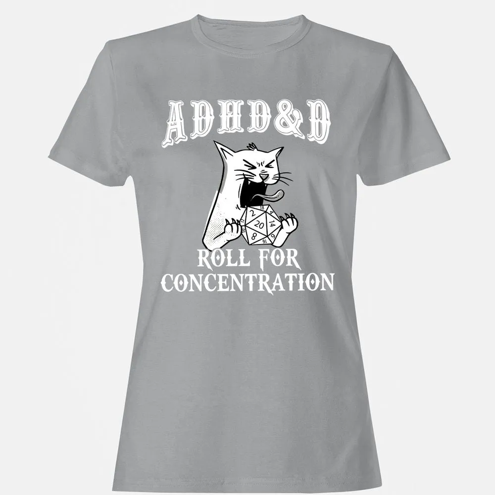 Cat ADHD&D Roll For Concentration Women's T-Shirt - Sport Grey - 15