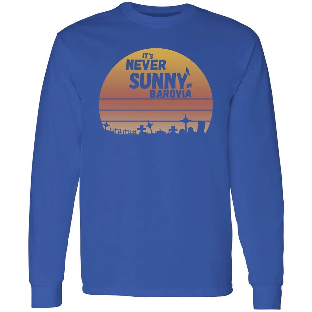 Vintage It's Never Sunny In Barovia Long Sleeve T-Shirt - Royal - 8