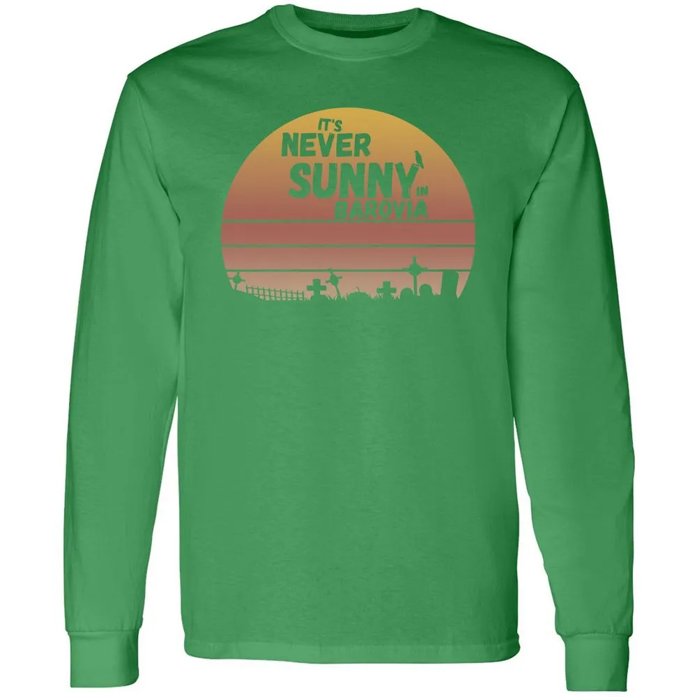 Vintage It's Never Sunny In Barovia Long Sleeve T-Shirt - Irish Green - 10