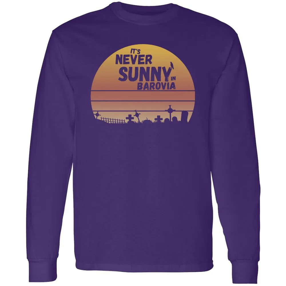 Vintage It's Never Sunny In Barovia Long Sleeve T-Shirt - Purple - 13