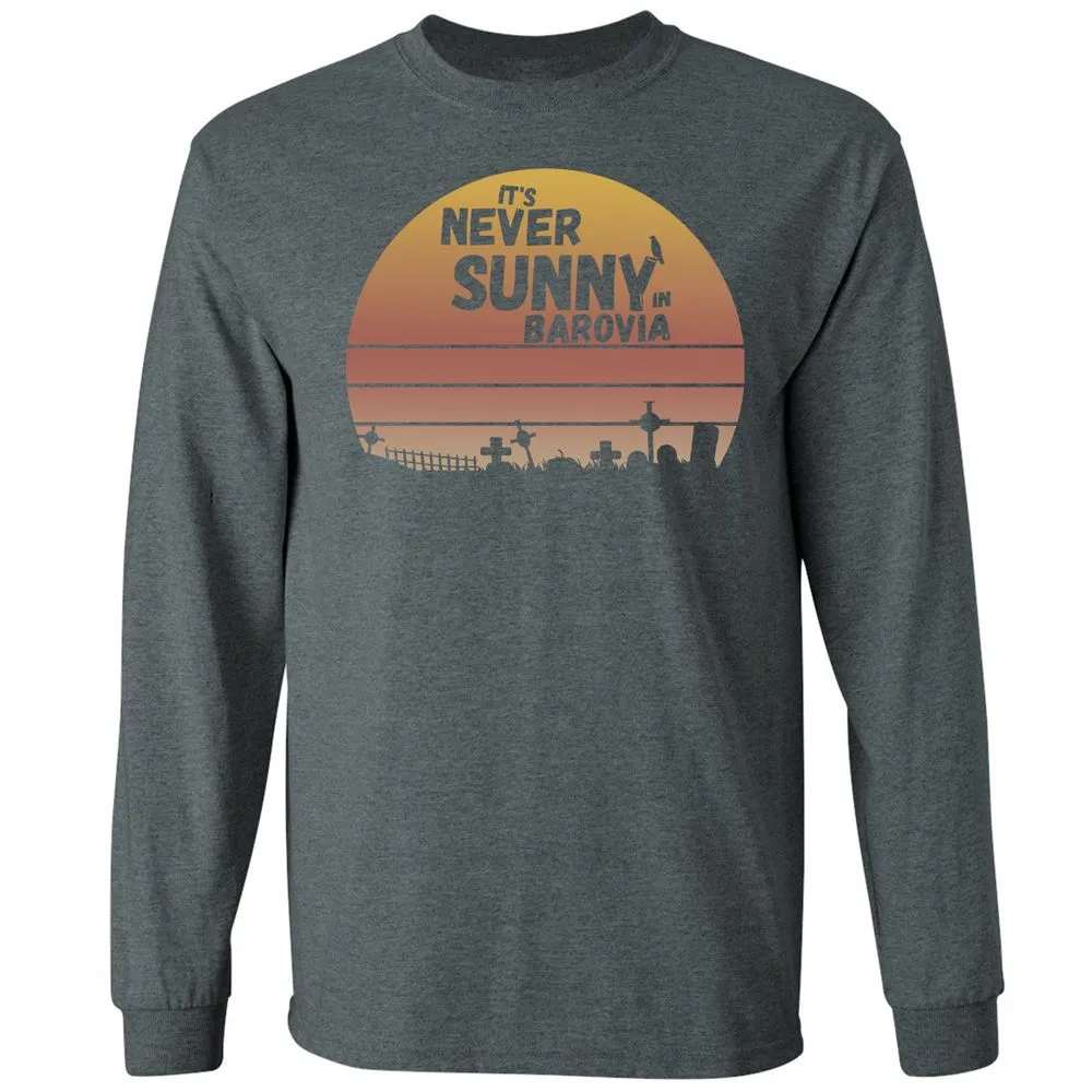 Vintage It's Never Sunny In Barovia Long Sleeve T-Shirt - Dark Heather - 15