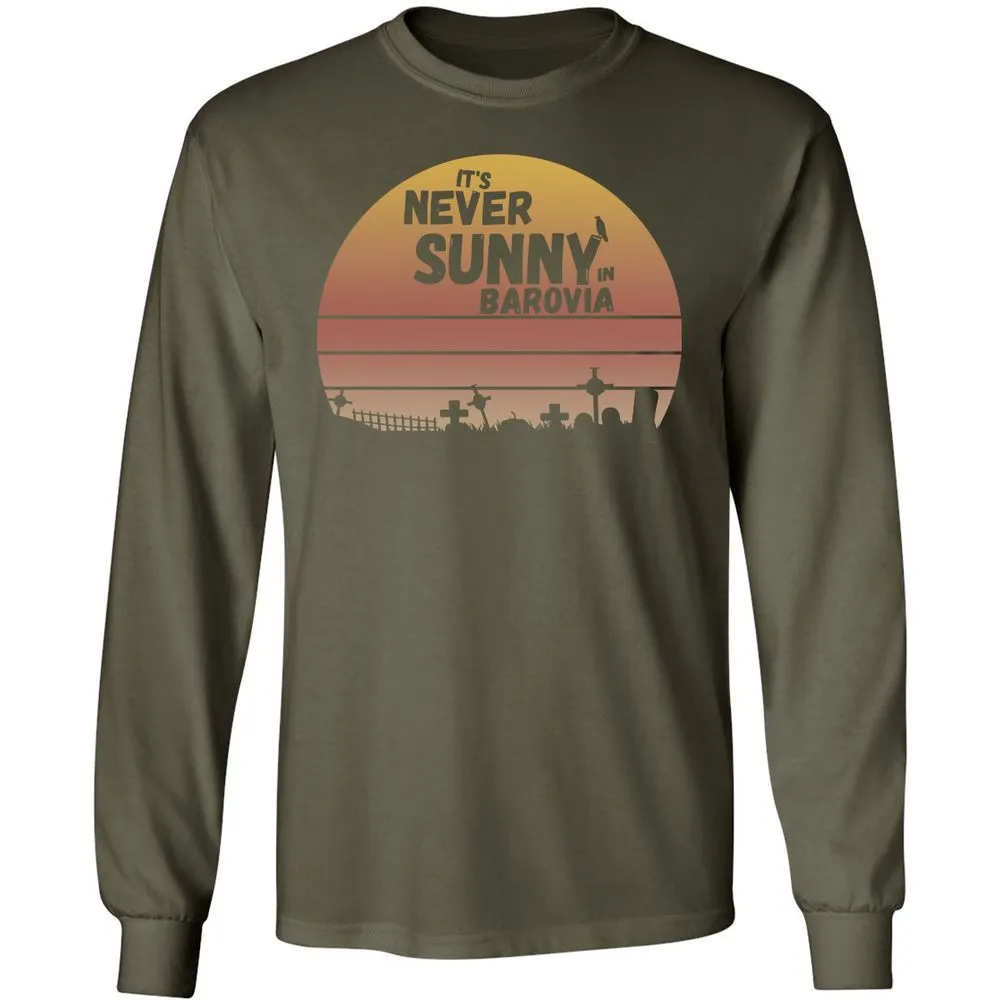 Vintage It's Never Sunny In Barovia Long Sleeve T-Shirt - Military Green - 16