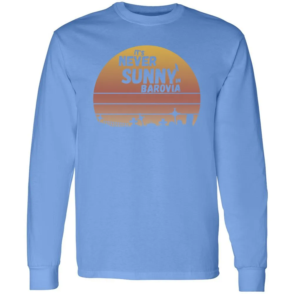 Vintage It's Never Sunny In Barovia Long Sleeve T-Shirt - Carolina Blue - 12