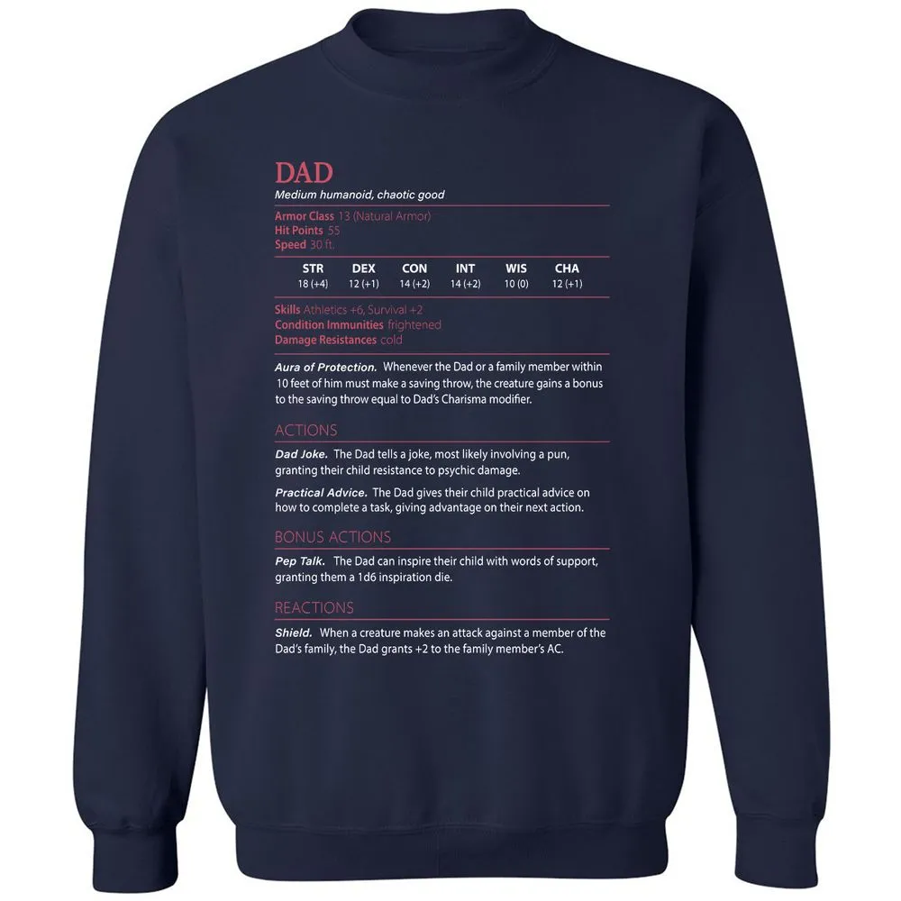 Dad Stats Classic Unisex Sweatshirt - Navy - 2