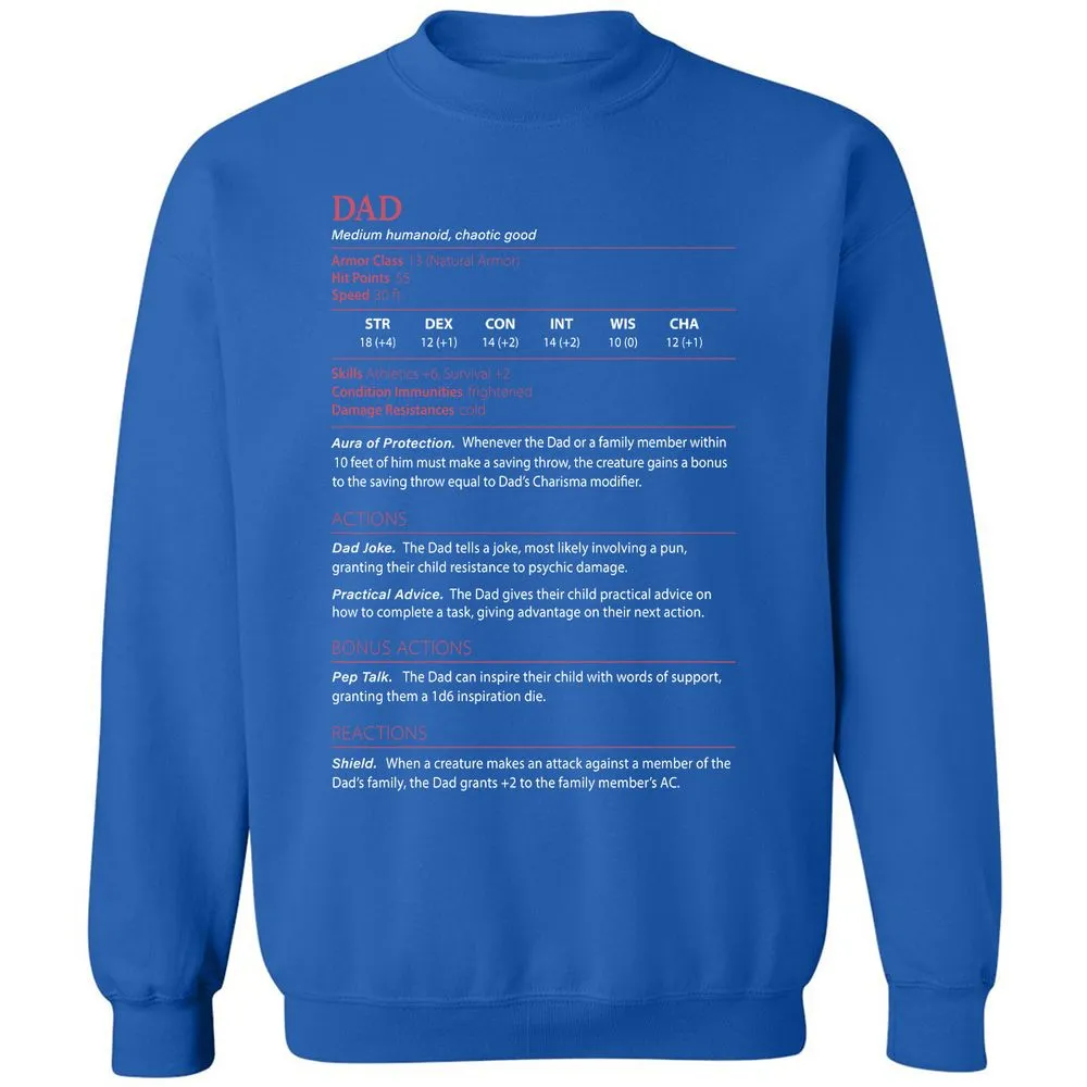 Dad Stats Classic Unisex Sweatshirt - Royal - 9