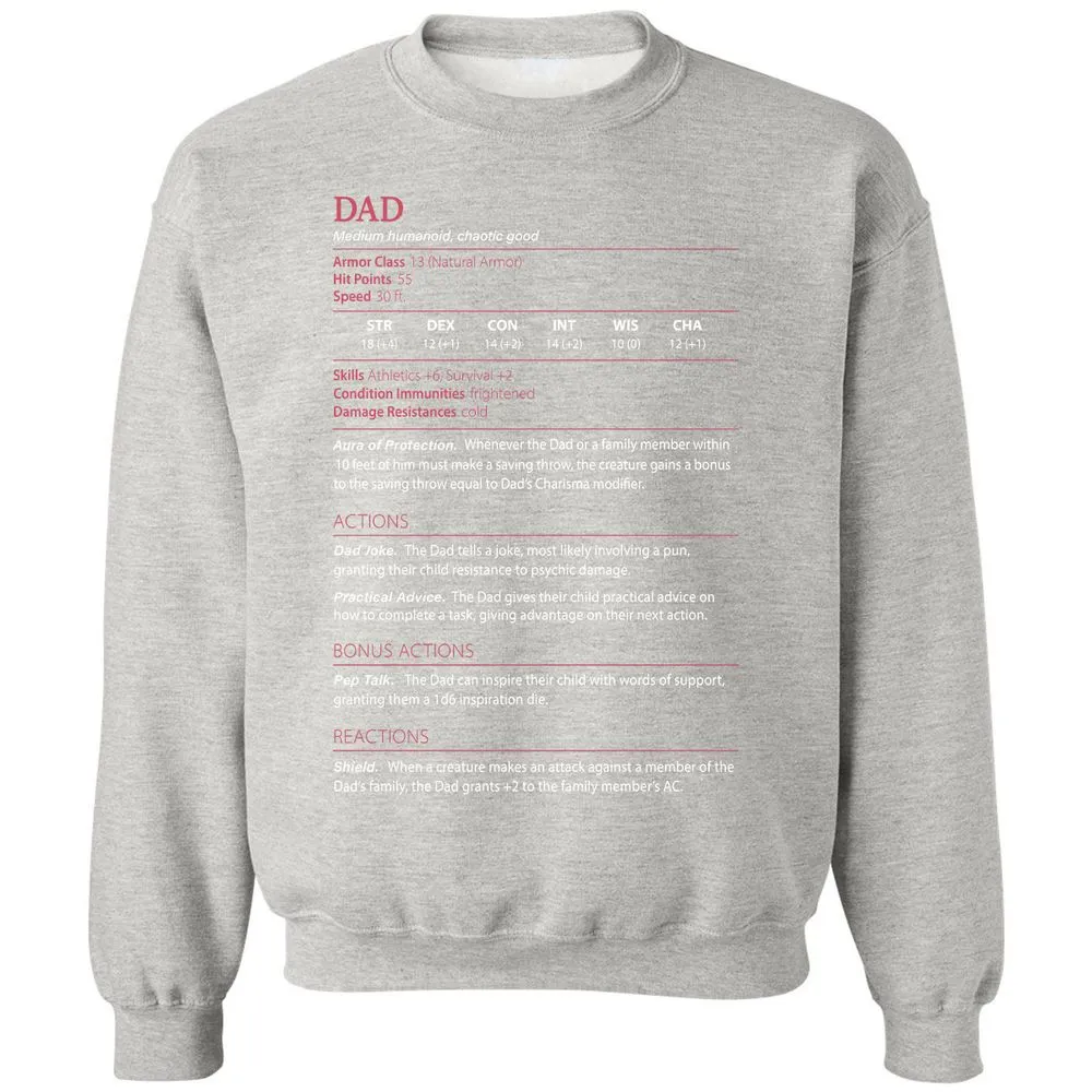 Dad Stats Classic Unisex Sweatshirt - Ash - 8