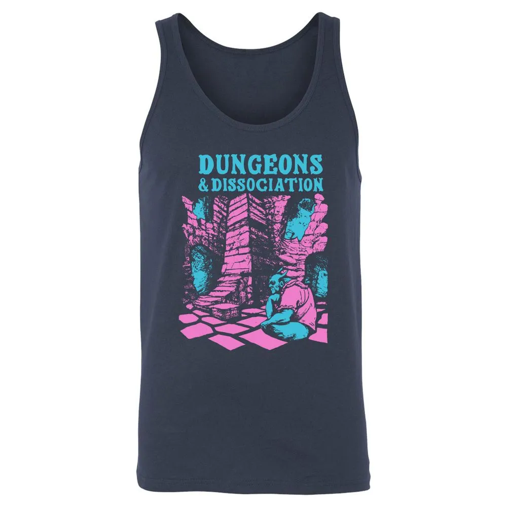 Dungeons And Dissociation Unisex Jersey Tank - Navy - 2