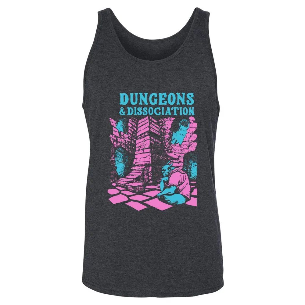 Dungeons And Dissociation Unisex Jersey Tank - Dark Grey Heather - 6
