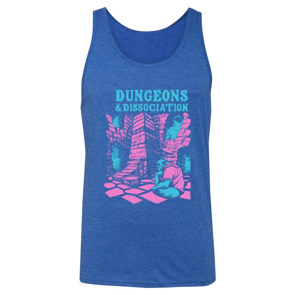Dungeons And Dissociation Unisex Jersey Tank - True Royal Triblend - 12