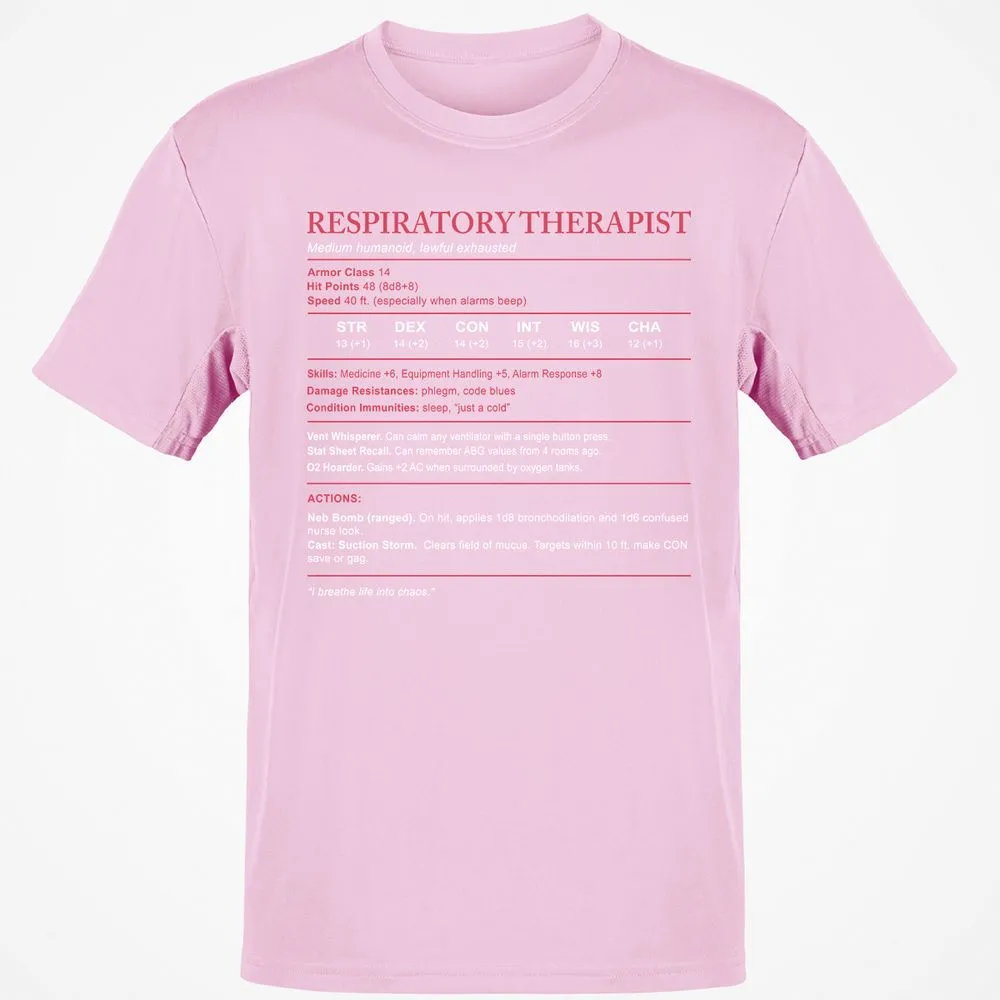 Respiratory Therapist Classic Unisex T-Shirt - Light Pink - 5
