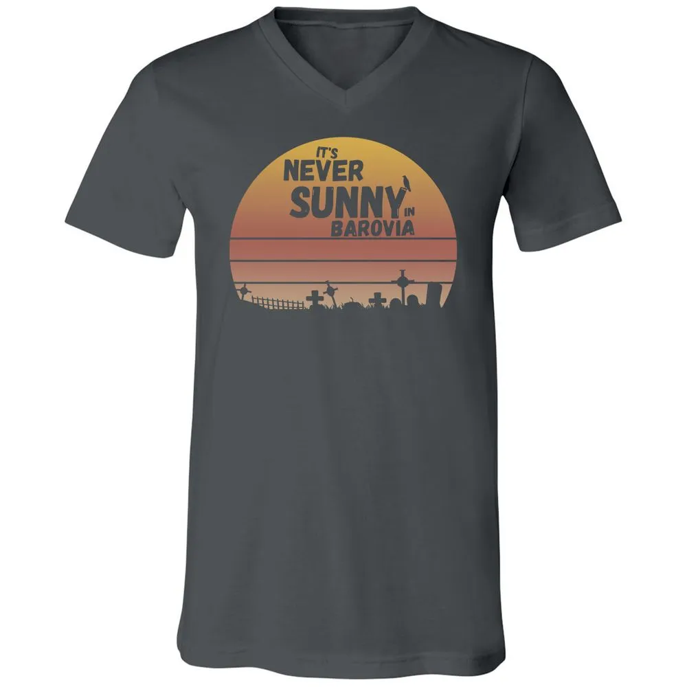 Vintage It's Never Sunny In Barovia Unisex V-Neck T-Shirt - Asphalt - 12