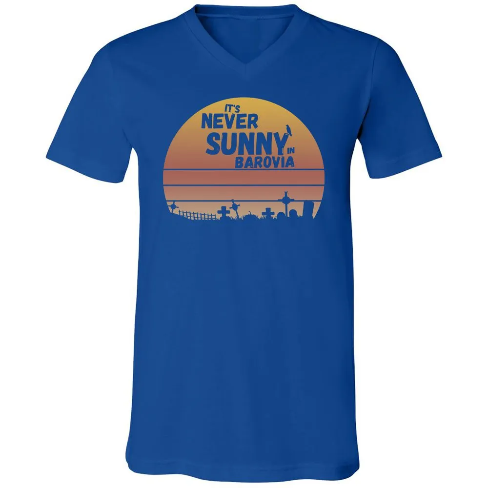 Vintage It's Never Sunny In Barovia Unisex V-Neck T-Shirt - True Royal - 4