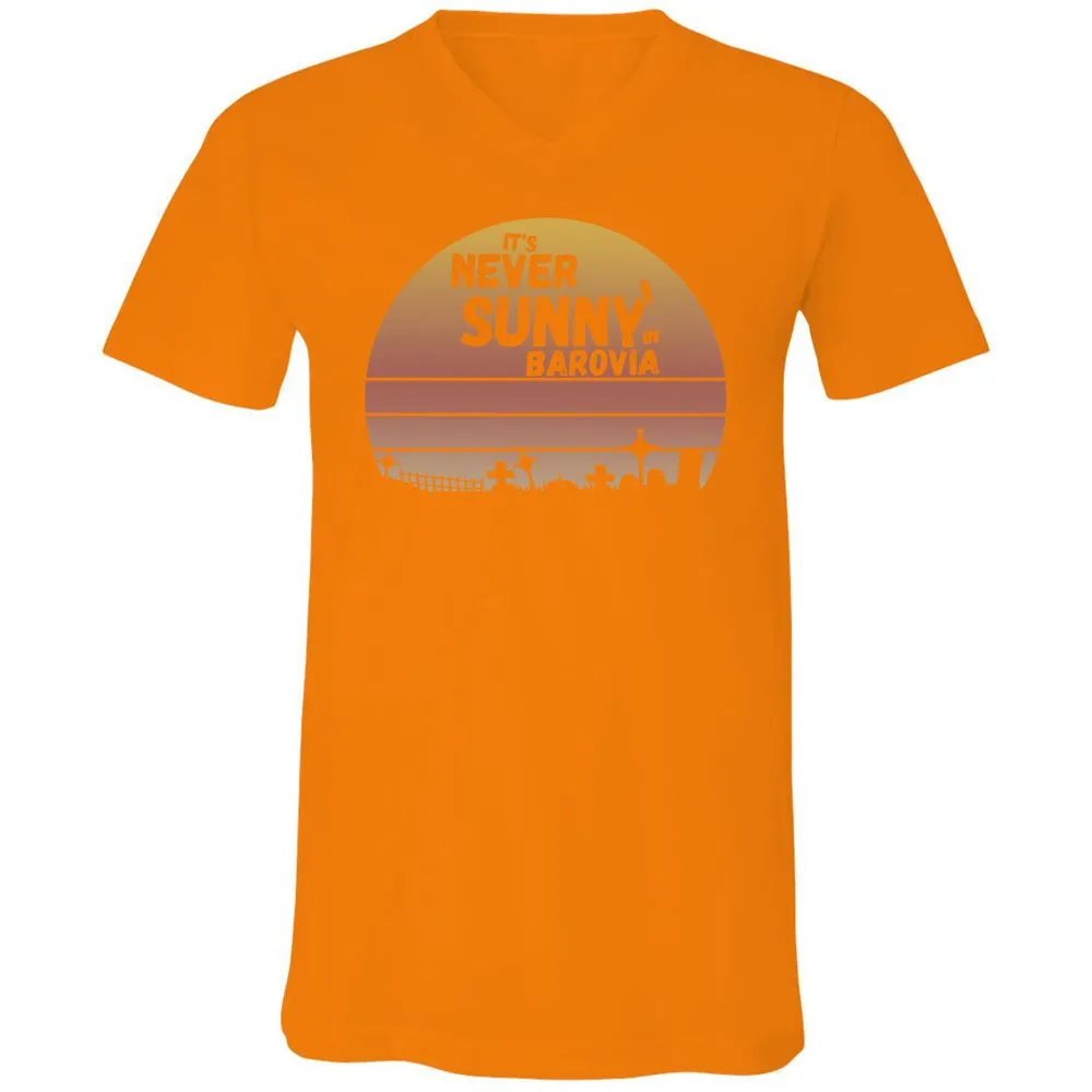 Vintage It's Never Sunny In Barovia Unisex V-Neck T-Shirt - Orange - 11