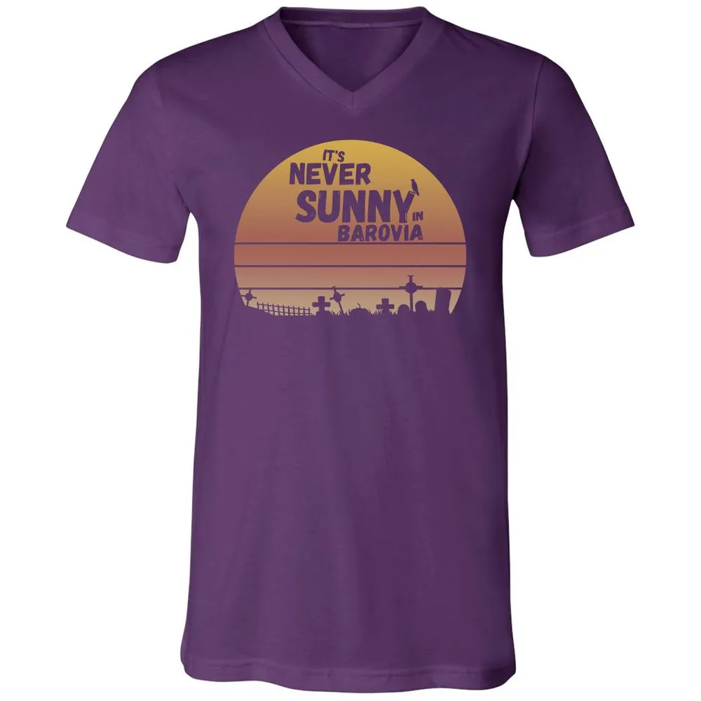 Vintage It's Never Sunny In Barovia Unisex V-Neck T-Shirt - Team Purple - 9