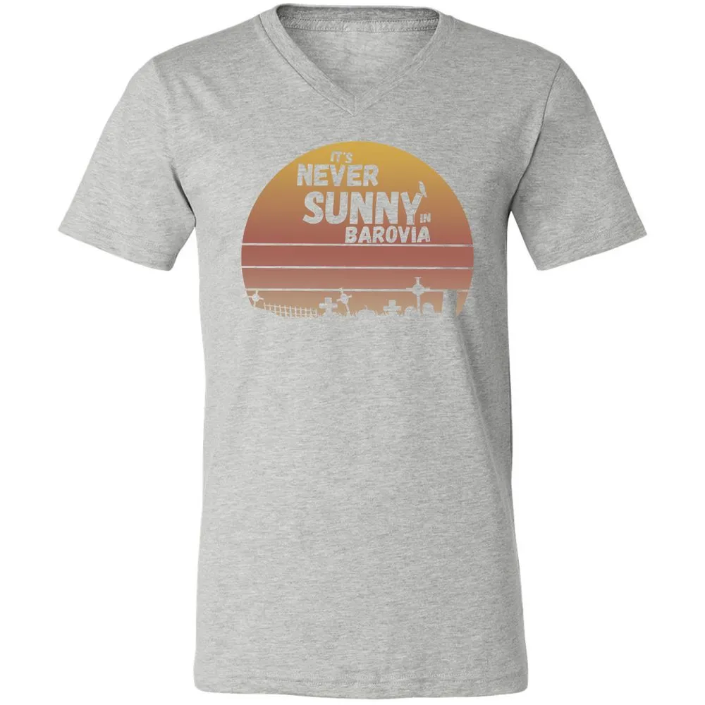 Vintage It's Never Sunny In Barovia Unisex V-Neck T-Shirt - Athletic Heather - 7