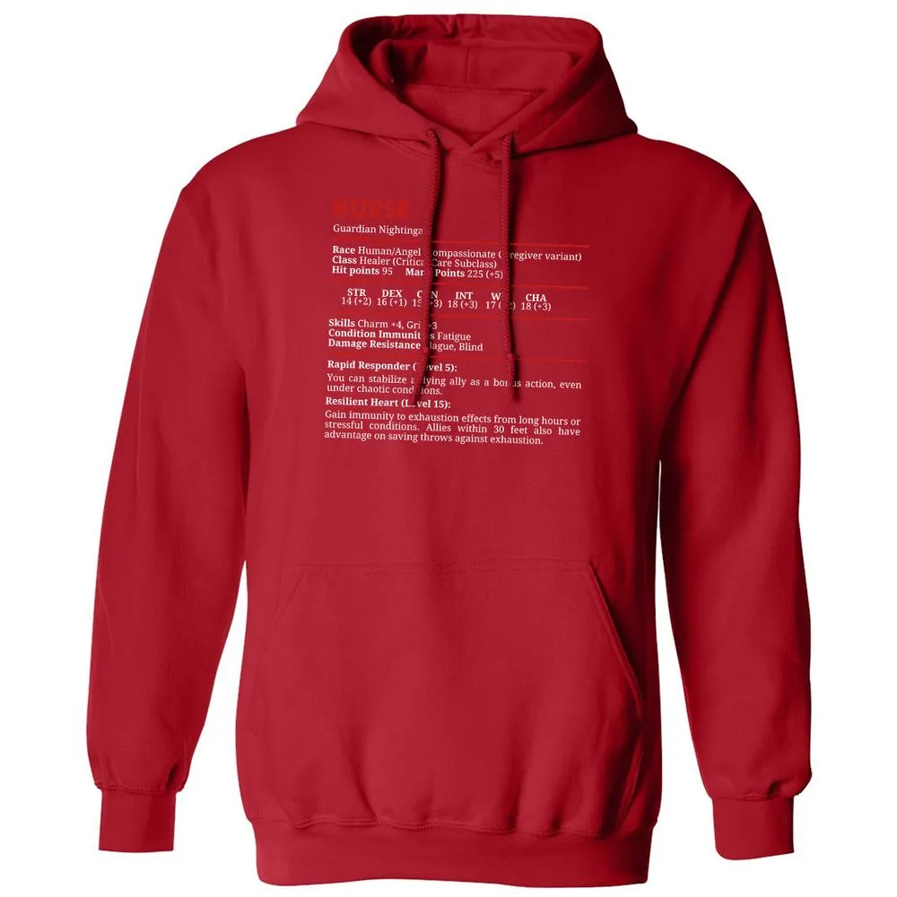 Nurse Stats Classic Unisex Hoodie - Red - 5