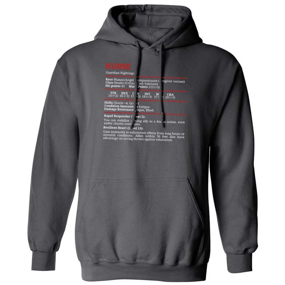 Nurse Stats Classic Unisex Hoodie - Charcoal - 7