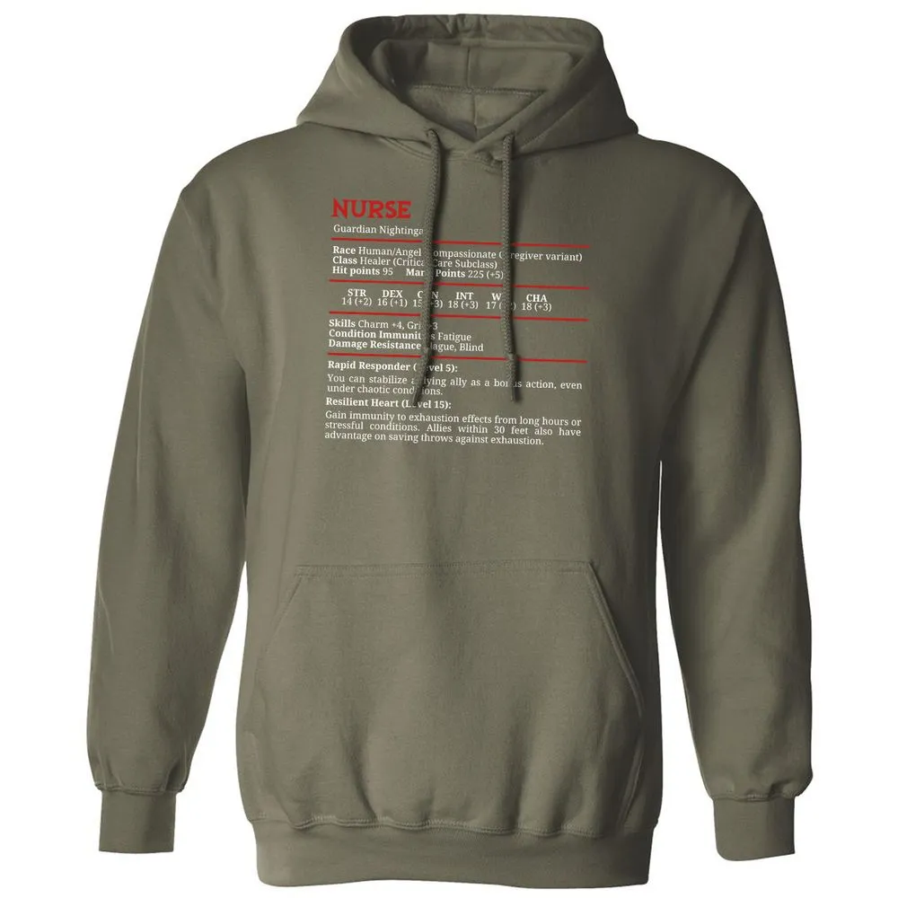 Nurse Stats Classic Unisex Hoodie - Military Green - 4