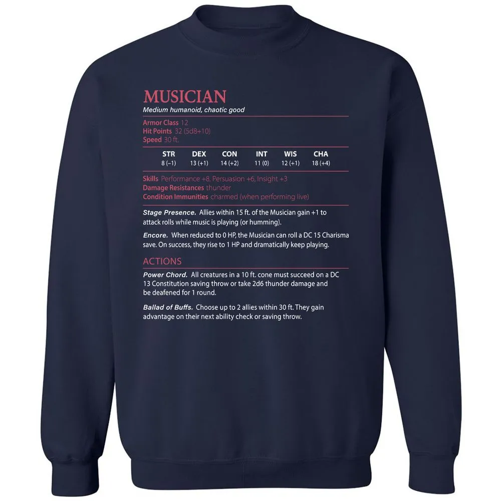 Musician Stats - Navy - 2