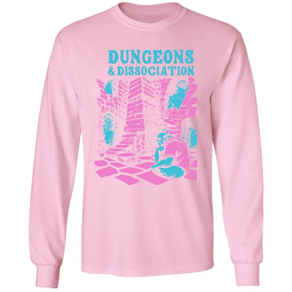 Dungeons And Dissociation Long Sleeve T-Shirt - Light Pink - 3