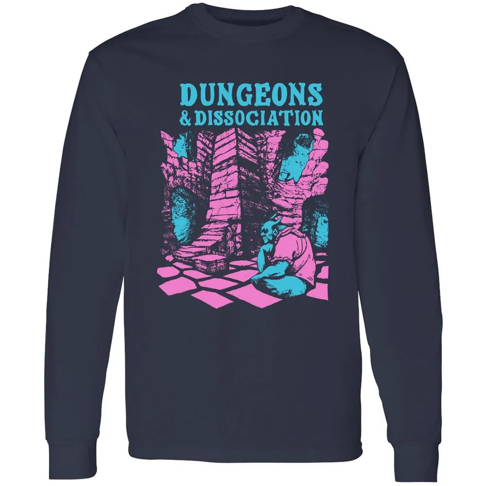 Dungeons And Dissociation Long Sleeve T-Shirt - Navy - 2