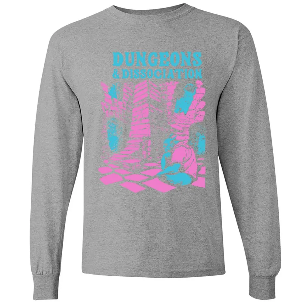 Dungeons And Dissociation Long Sleeve T-Shirt - Graphite Heather - 6