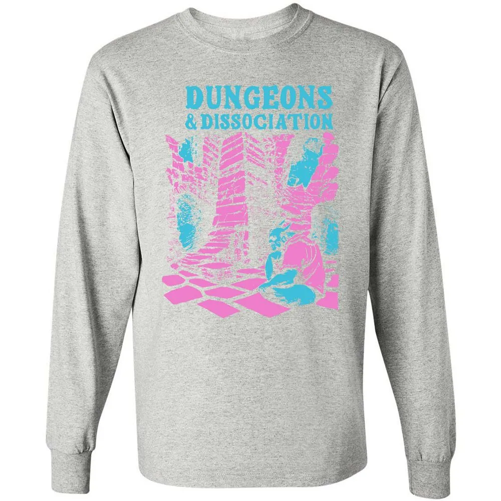 Dungeons And Dissociation Long Sleeve T-Shirt - Ash - 7