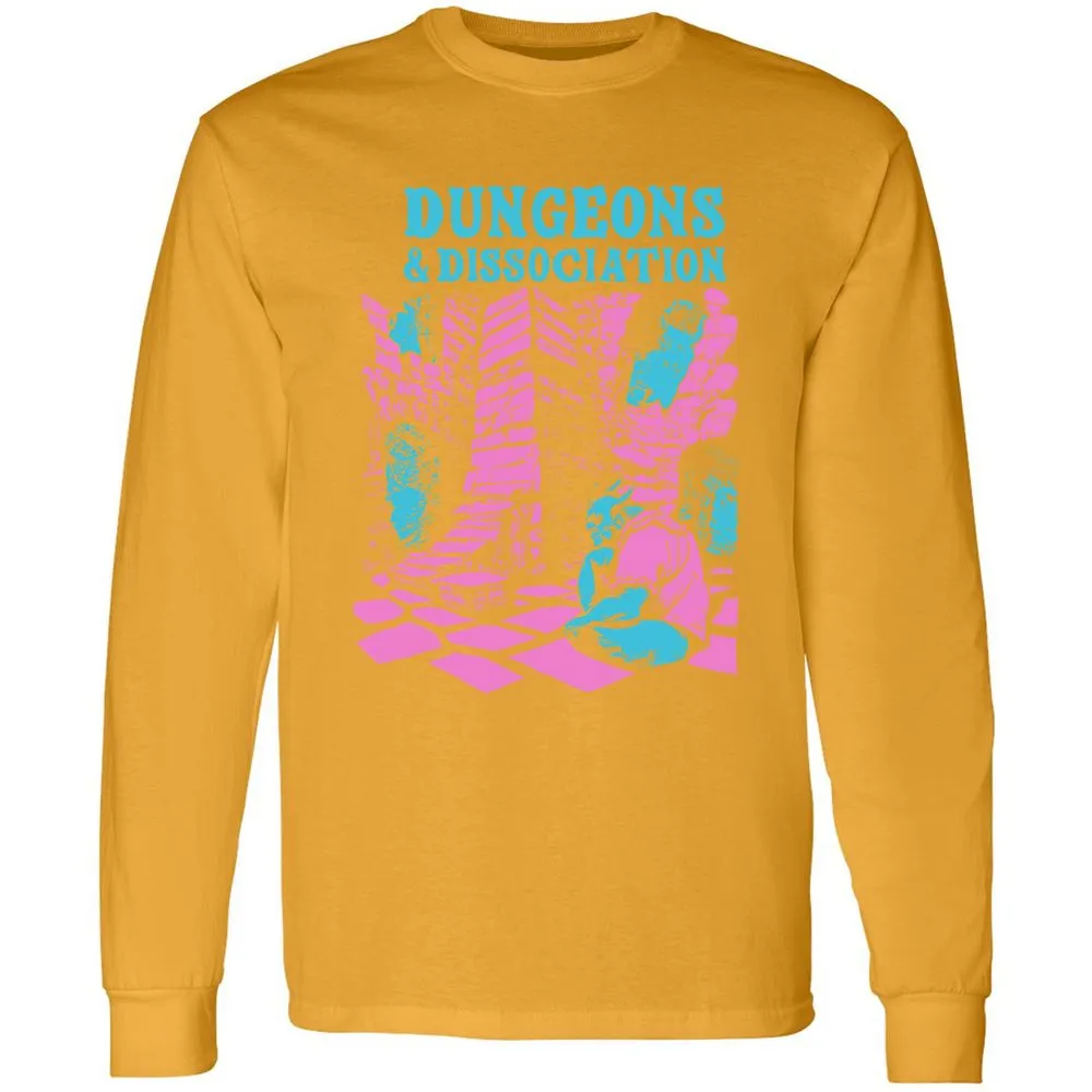 Dungeons And Dissociation Long Sleeve T-Shirt - Gold - 9